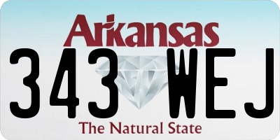 AR license plate 343WEJ
