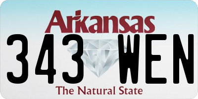 AR license plate 343WEN