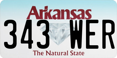 AR license plate 343WER