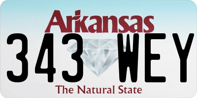 AR license plate 343WEY
