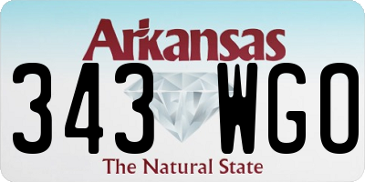 AR license plate 343WGO