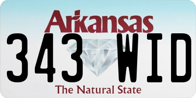 AR license plate 343WID