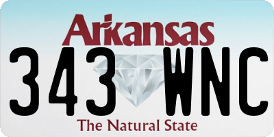 AR license plate 343WNC