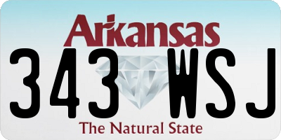 AR license plate 343WSJ