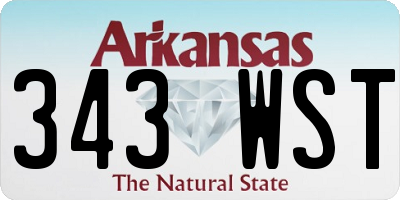 AR license plate 343WST