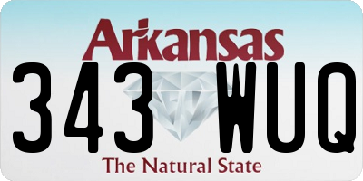 AR license plate 343WUQ