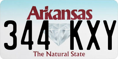 AR license plate 344KXY