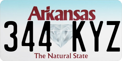 AR license plate 344KYZ