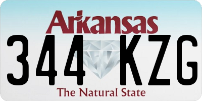 AR license plate 344KZG