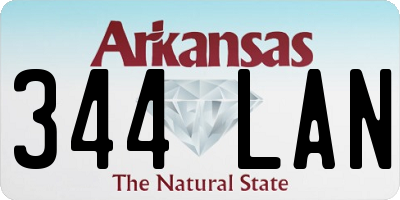 AR license plate 344LAN