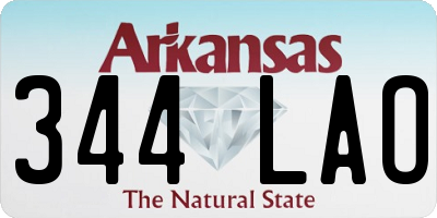 AR license plate 344LAO