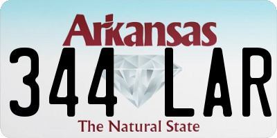 AR license plate 344LAR