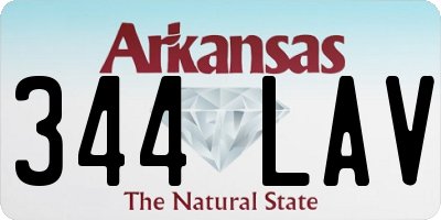AR license plate 344LAV