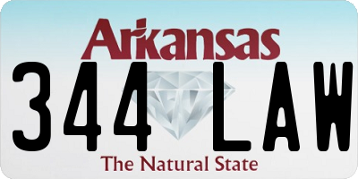 AR license plate 344LAW