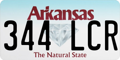 AR license plate 344LCR