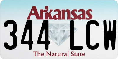 AR license plate 344LCW