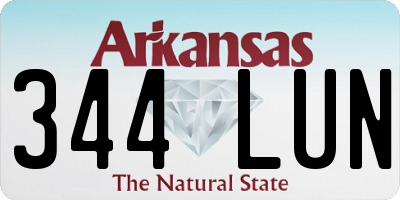 AR license plate 344LUN