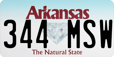AR license plate 344MSW