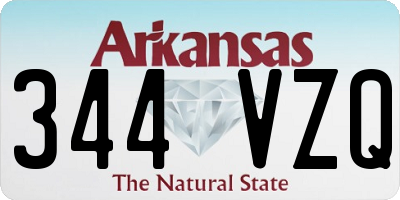 AR license plate 344VZQ