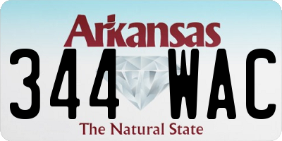 AR license plate 344WAC