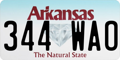 AR license plate 344WAO