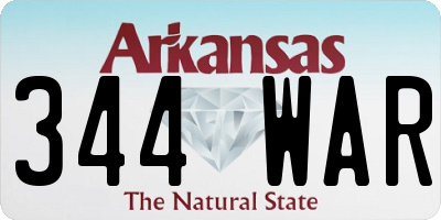 AR license plate 344WAR