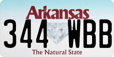 AR license plate 344WBB