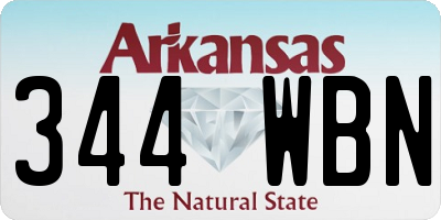 AR license plate 344WBN
