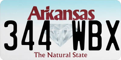 AR license plate 344WBX