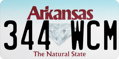 AR license plate 344WCM
