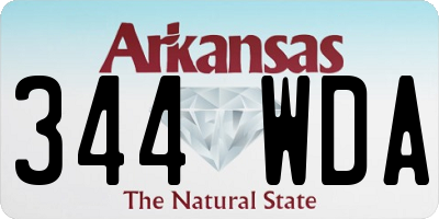 AR license plate 344WDA