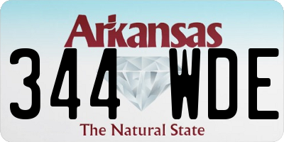 AR license plate 344WDE