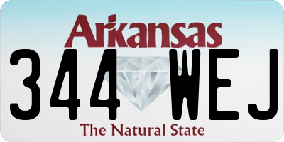 AR license plate 344WEJ