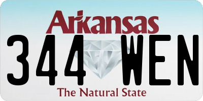 AR license plate 344WEN