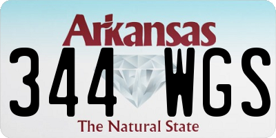 AR license plate 344WGS