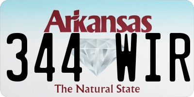 AR license plate 344WIR