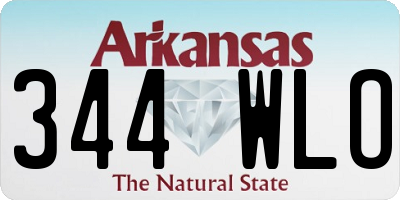 AR license plate 344WLO