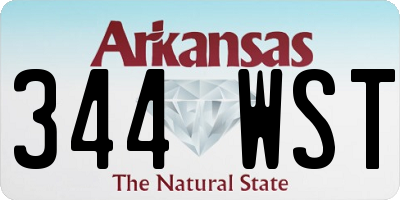 AR license plate 344WST
