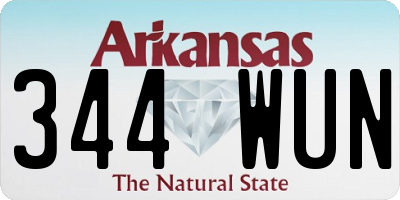 AR license plate 344WUN