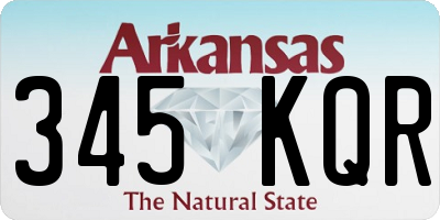 AR license plate 345KQR
