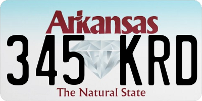 AR license plate 345KRD