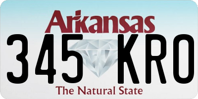 AR license plate 345KRO