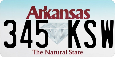 AR license plate 345KSW