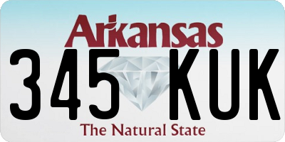 AR license plate 345KUK