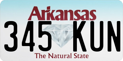 AR license plate 345KUN