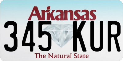 AR license plate 345KUR
