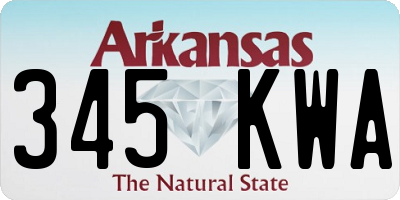 AR license plate 345KWA