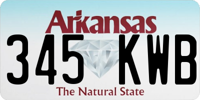 AR license plate 345KWB