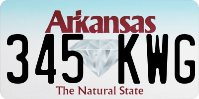 AR license plate 345KWG