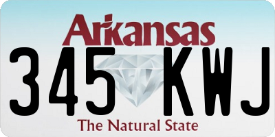 AR license plate 345KWJ
